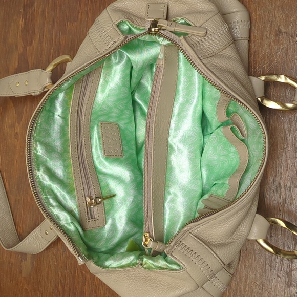 Sigrid Olsen Beige Pebbled LEATHER Shoulder Bag, Spacious - Picture 7 of 16